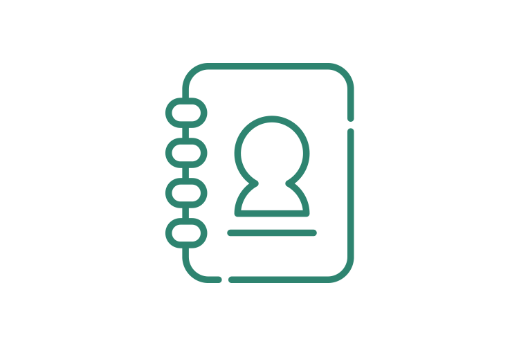 Die Frontseite eines Adressbuches