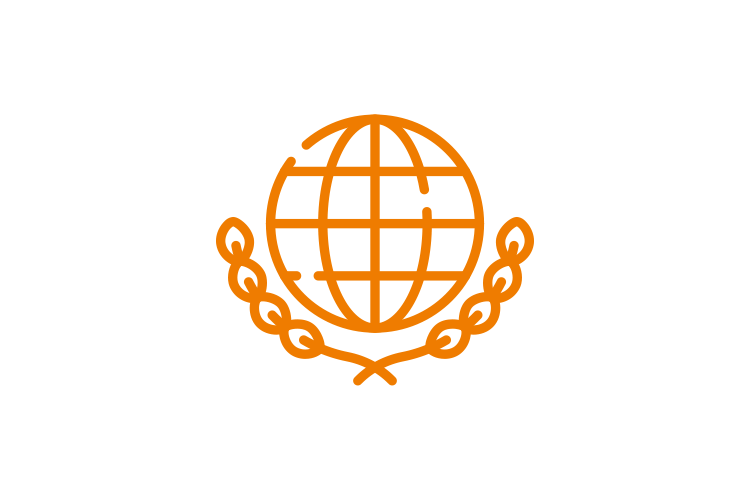 zwei Ähren für Nachhaltigkeit tragen den Globus